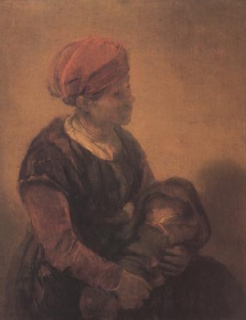 Barent fabritius Woman with a Child in Swaddling Clothes (mk33) Sweden oil painting art